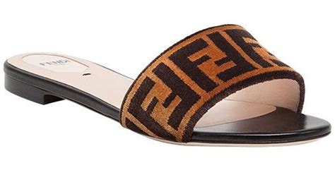 fendi womens flat sandals|Fendi open toe flat sandals.